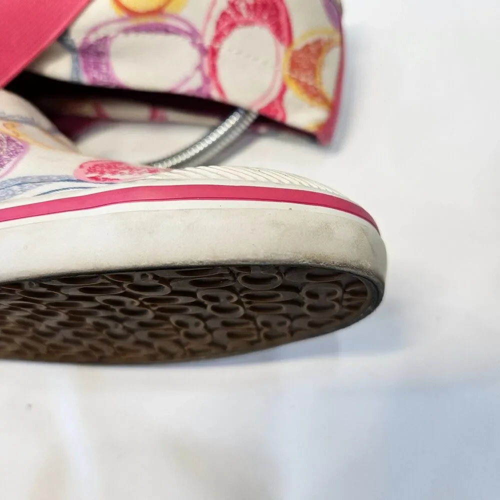 Coach Womens Kaycee Multicolor Poppy Monogram Slip On Shoes Size 7.5B Comfort